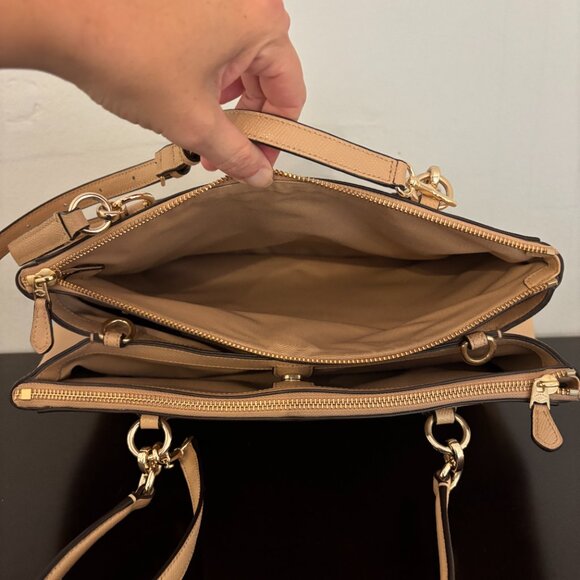 Coach Christie Carryall Tan Crossgrain Leather Satchel - Picture 8 of 13